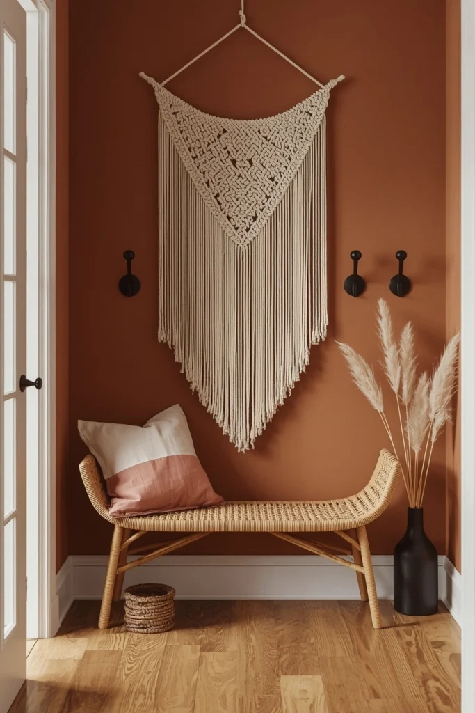 20 Boho Mudroom Ideas That Make Your Entryway Feel Like a Whole Vibe 2 The Terracotta Boho Mudroom — Earthy, Warm, and Completely Alive