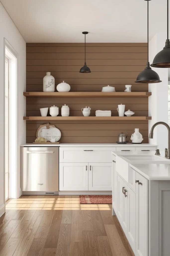 17 Farmhouse Kitchen Ideas That Feel Like a Warm Hug Every Morning 13 Shiplap Wall Farmhouse Kitchen