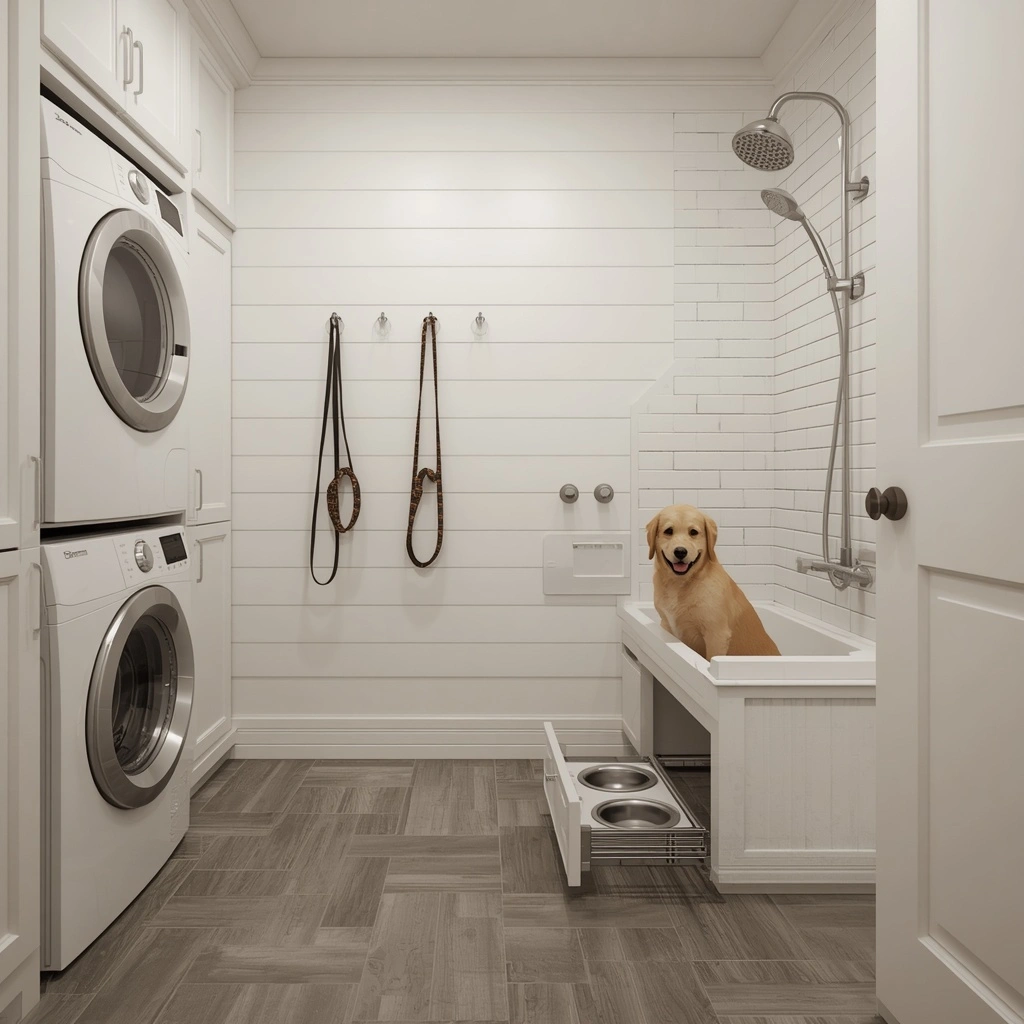 17 Small Mudroom Laundry Combo Ideas That Are Organized, Stylish, and Super Functional 14 The Pet-Friendly Mudroom Laundry Combo