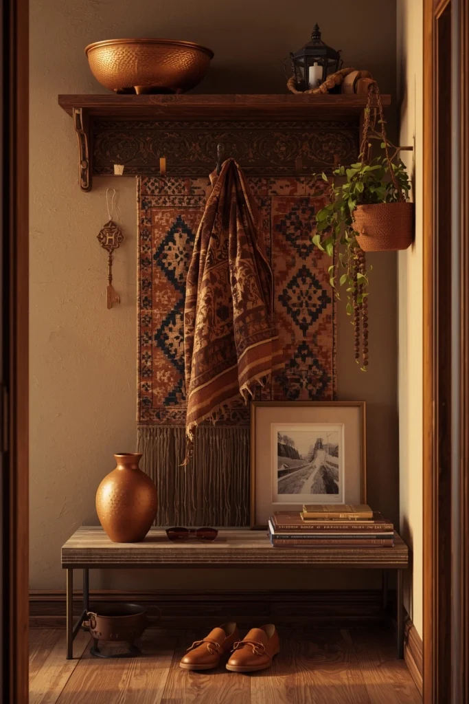 20 Boho Mudroom Ideas That Make Your Entryway Feel Like a Whole Vibe 17 The Renter-Friendly Boho Mudroom: No Drill, All Style
