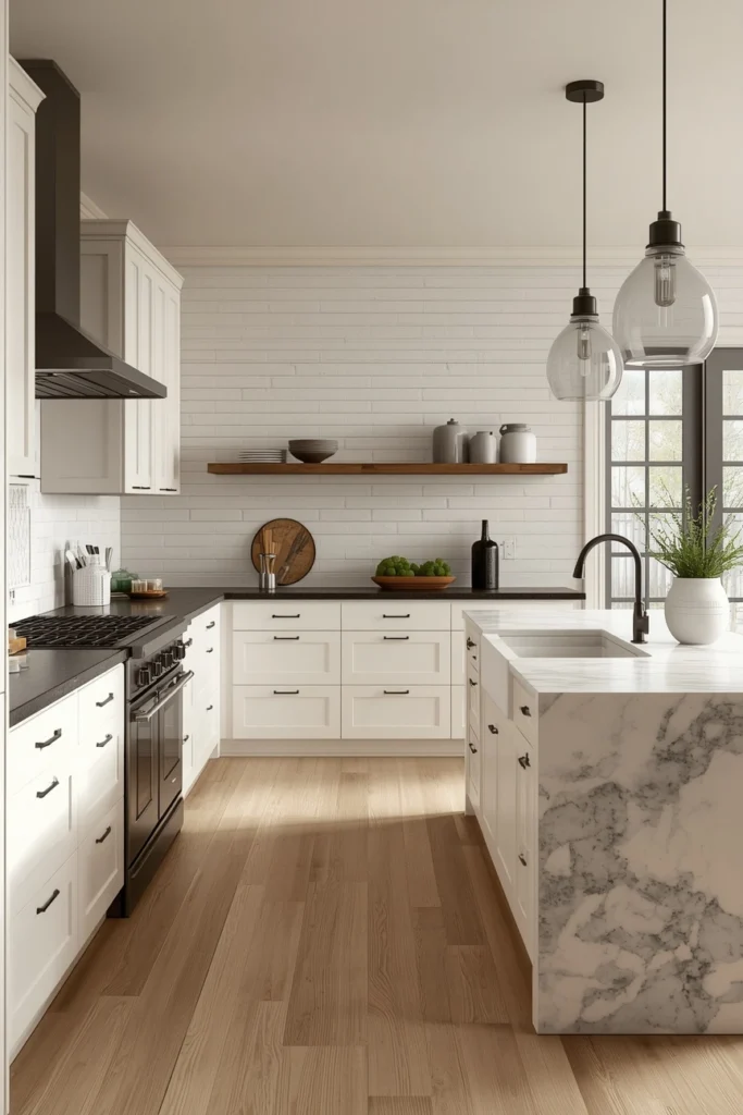 17 Farmhouse Kitchen Ideas That Feel Like a Warm Hug Every Morning 17 Modern Farmhouse Kitchen — Clean Lines with Rustic Soul