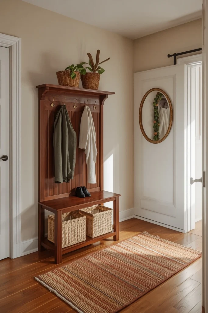18 Mini Mudroom Ideas That Prove You Don't Need Much Space to Stay Organized 19 The Renter-Friendly Mini Mudroom