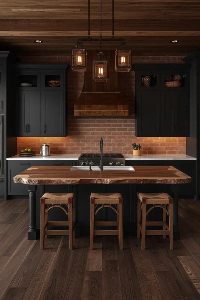17 Farmhouse Kitchen Ideas That Feel Like a Warm Hug Every Morning 4 Dark Rustic Farmhouse Kitchen