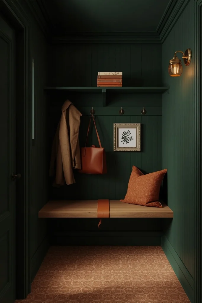18 Mini Mudroom Ideas That Prove You Don't Need Much Space to Stay Organized 4 Bold Color Mini Mudroom