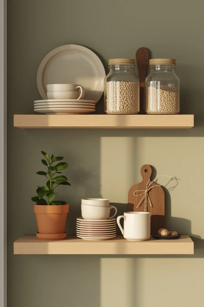 17 Farmhouse Kitchen Ideas That Feel Like a Warm Hug Every Morning 6 Open Shelving Farmhouse Kitchen