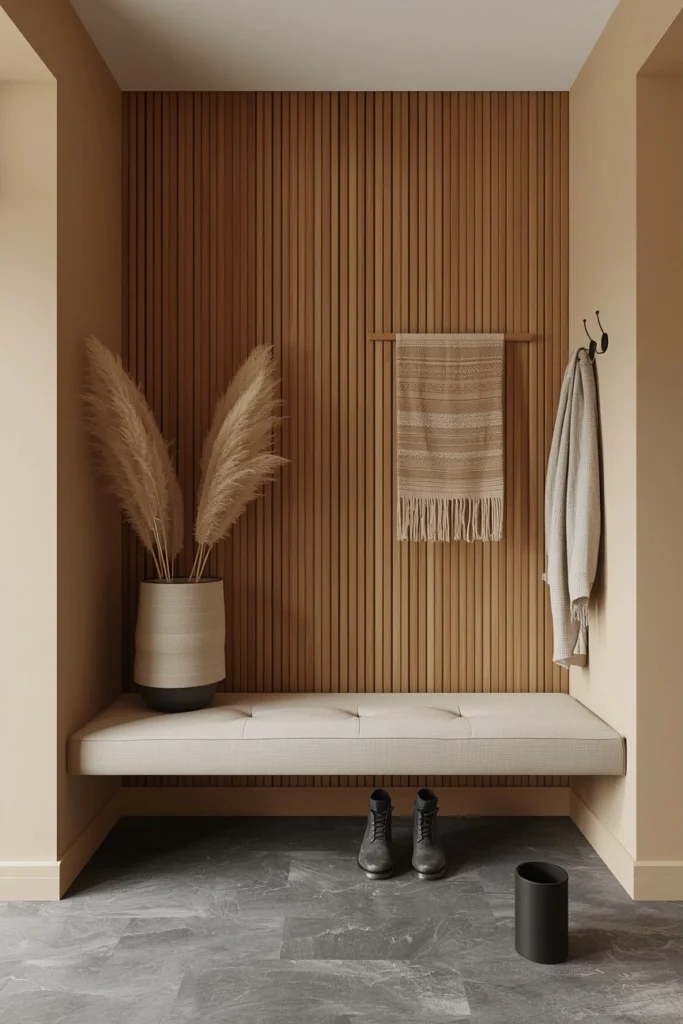 20 Boho Mudroom Ideas That Make Your Entryway Feel Like a Whole Vibe 9 Moroccan-Inspired Mudroom with Zellige Tile and Brass Hardware