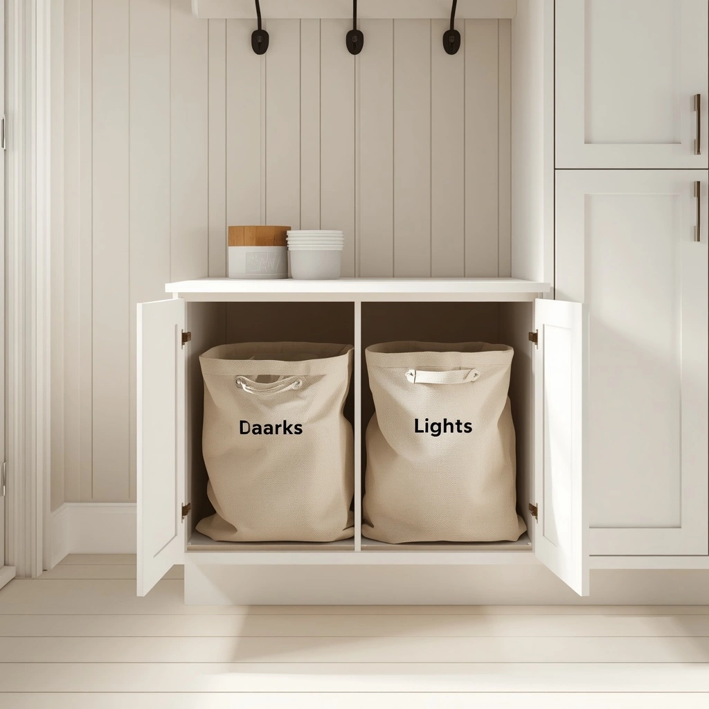 17 Small Mudroom Laundry Combo Ideas That Are Organized, Stylish, and Super Functional 8 The Pull-Out Hamper System in laundry mudroom