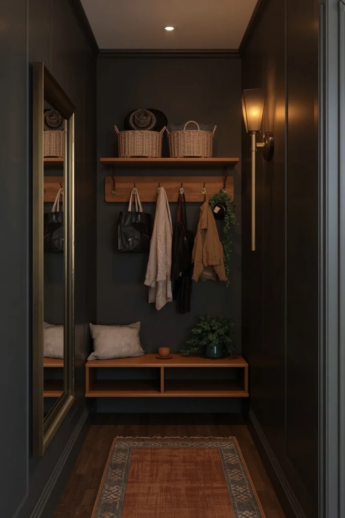 18 Mini Mudroom Ideas That Prove You Don't Need Much Space to Stay Organized 9 Narrow Hallway Mudroom