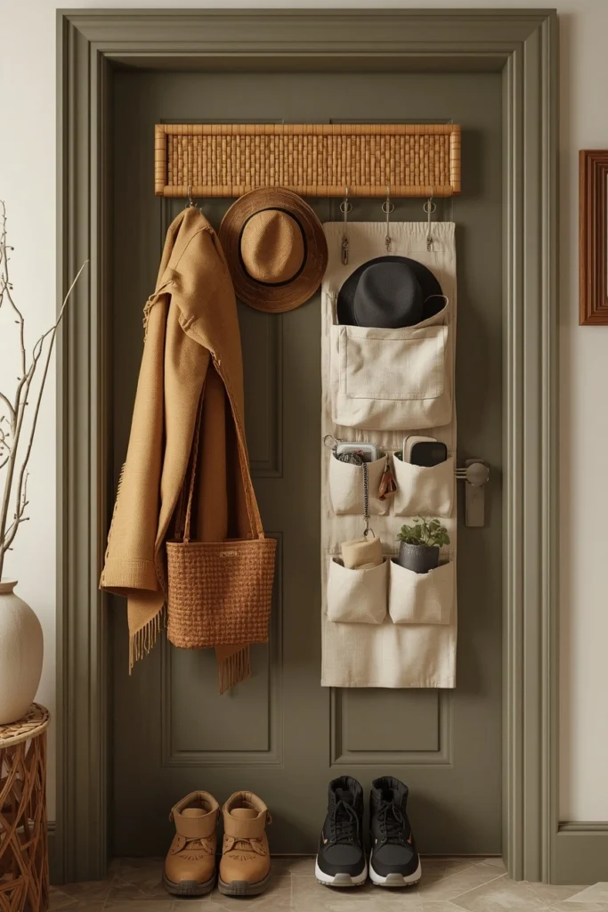 18 Mini Mudroom Ideas That Prove You Don't Need Much Space to Stay Organized 10 The Over-Door Mudroom System