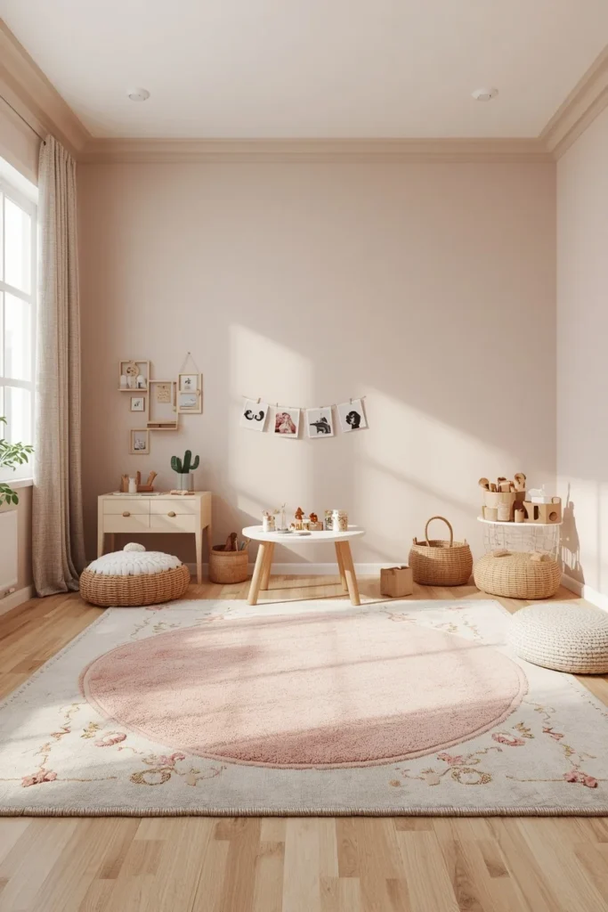 22 Genius Playroom Ideas That Kids Will Love & Parents Will Actually Appreciate 2 children's playroom, featuring three distinct zones marked by different rugs
