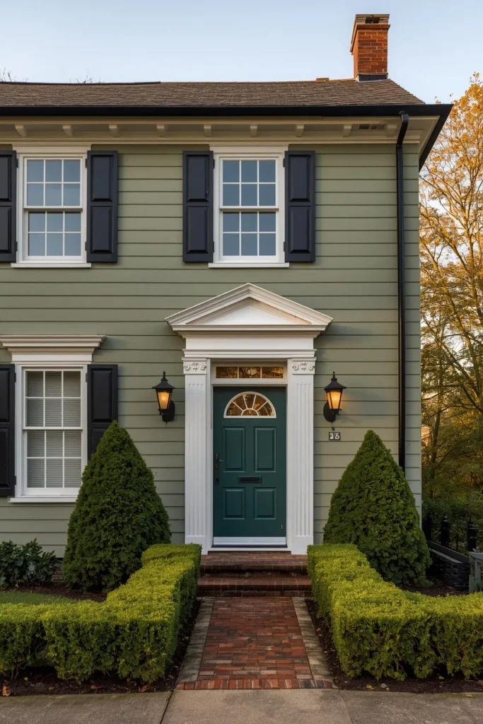 19 Green House Exterior Ideas That Are Fresh, Bold & Beautifully Unexpected 2 Darker Siding, Lighter Casings green house exterior