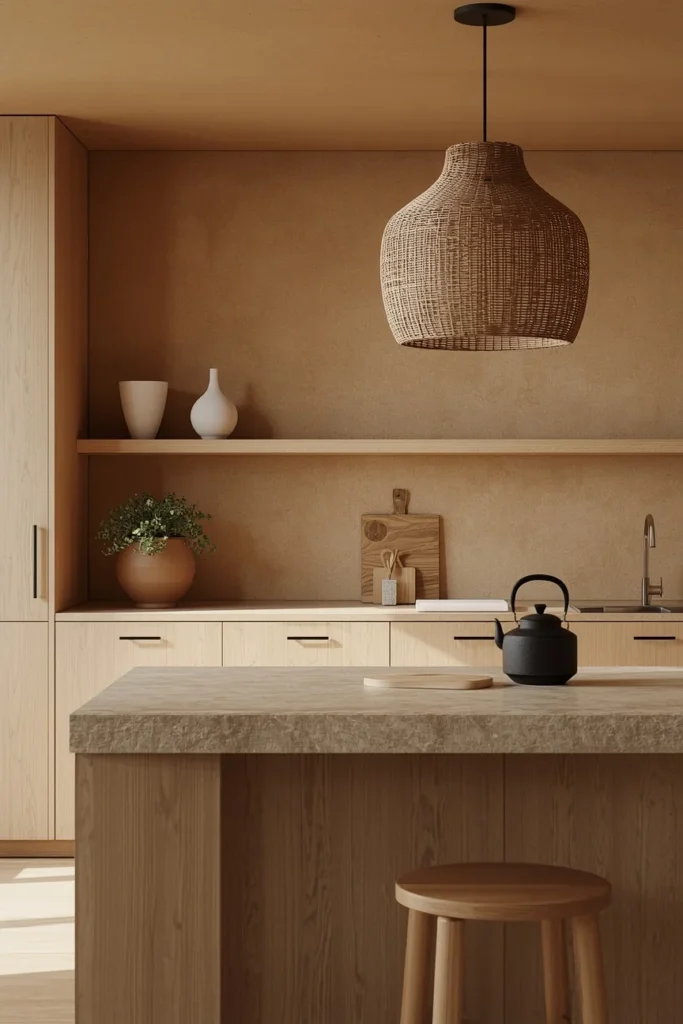 19 Kitchen Aesthetic Ideas So Good You'll Want to Renovate Tomorrow 2 Japandi kitchen aesthetic, flat-front warm pale oak cabinetry