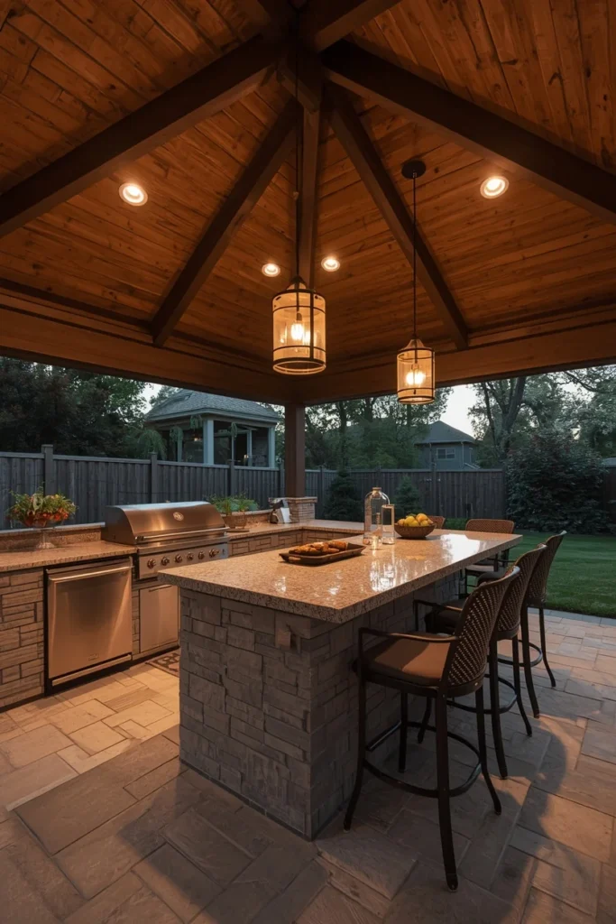 18 Backyard Gazebo Ideas That Create the Most Beautiful Outdoor Escape 11 backyard, featuring an outdoor kitchen gazebo