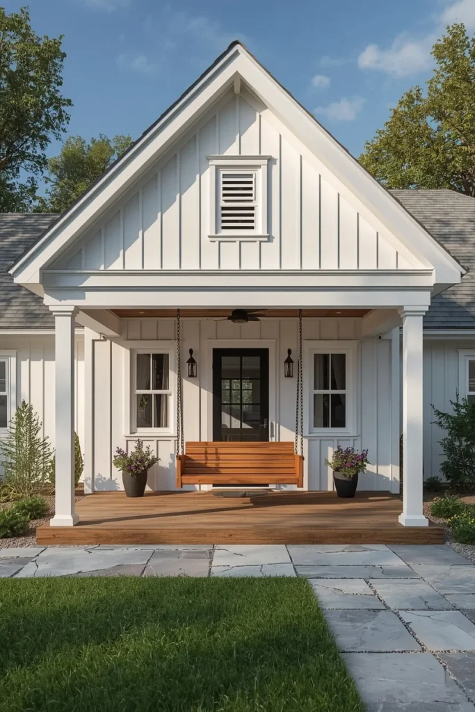 17 Backyard Pool House Ideas That Are Stylish, Functional & Totally Dreamy 11 farmhouse pool cottage, featuring white board-and-batten siding