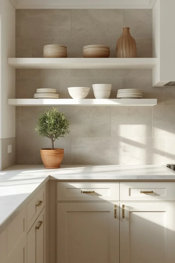 21 Country Kitchen Backsplash Ideas That Make Your Whole Kitchen Pop 12 Natural Limestone Tile in Pale Grey-Beige country kitchen backsplash