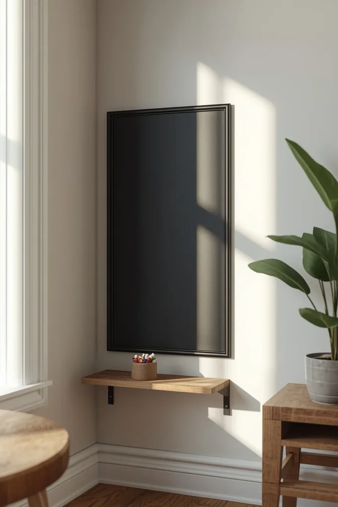 24 Family Room Ideas That Are Stylish Enough for Adults, Fun for Kids 12 family room, featuring a framed chalkboard panel