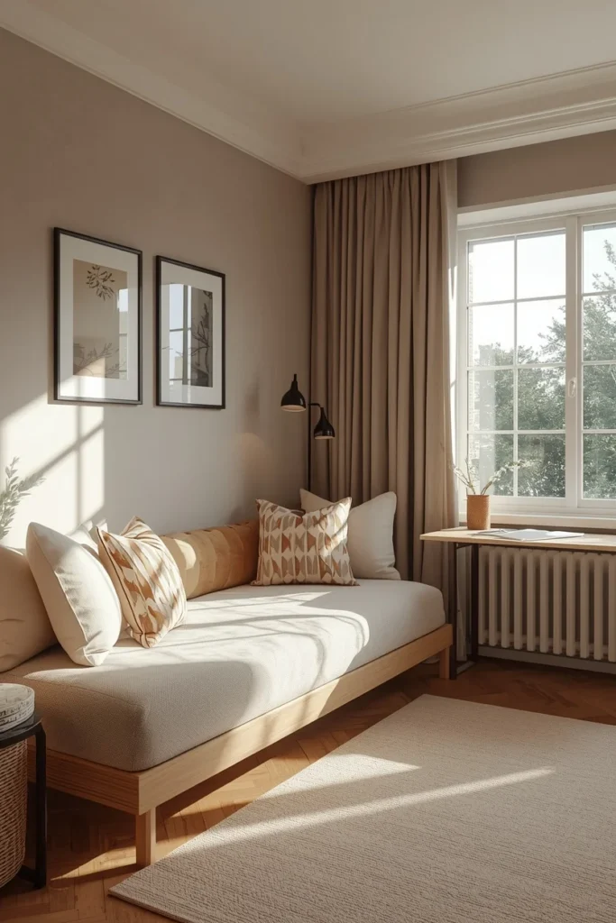 17 Guest Bedroom Ideas That Will Make Every Visitor Never Want to Leave 12 guest bedroom, featuring a stylish daybed with bolster pillows