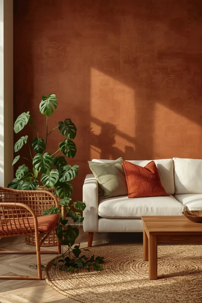18 Living Room Wallpaper Ideas That Are Bold, Beautiful & Conversation-Starting 13 Earthy Terracotta & Warm Neutrals living room