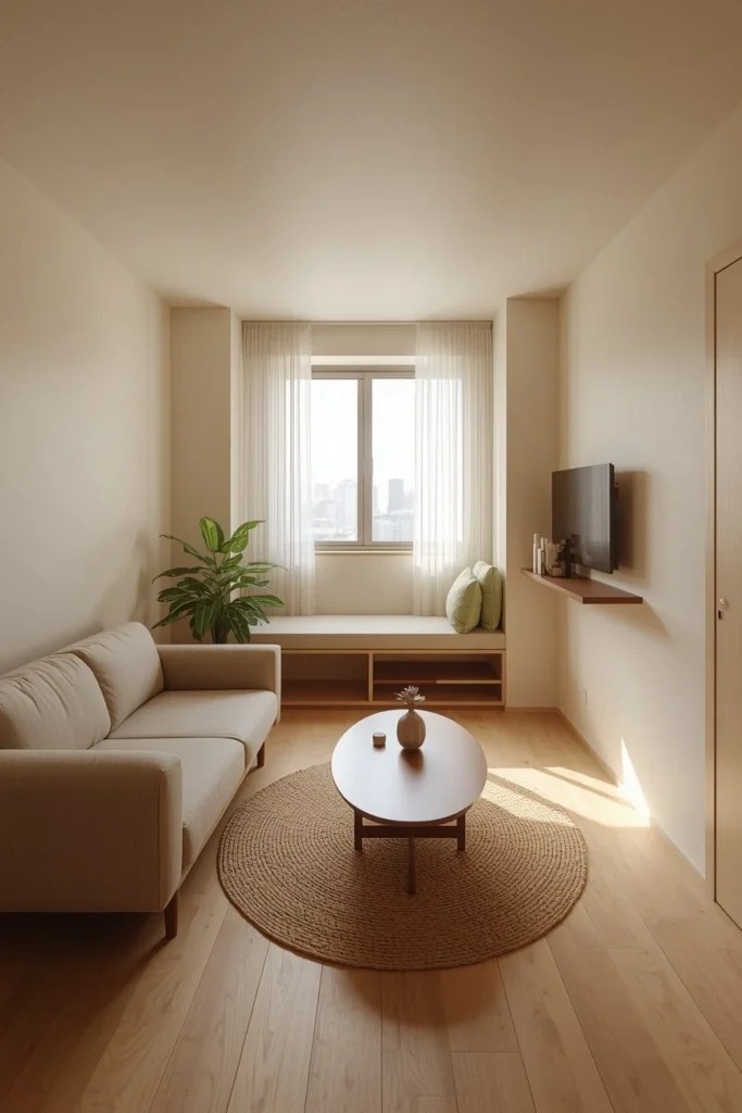 25 Japandi Living Room Designs That Are Minimalist, Peaceful & Stunning 15 The Textile Layering Room
