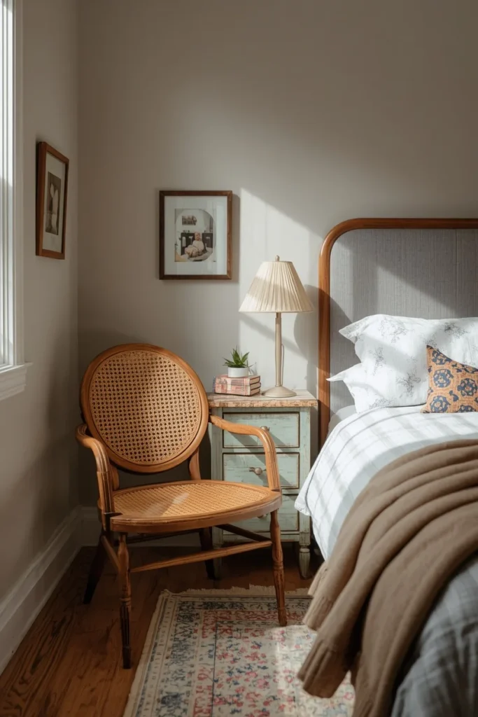 19 Renter-Friendly Bedroom Ideas That Feel Like a Real Home, Not a Rental 15 Vintage Thrifted Furniture Layer