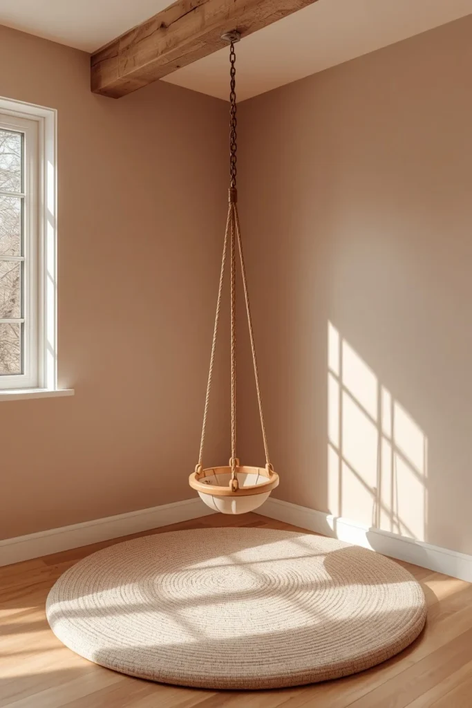 22 Genius Playroom Ideas That Kids Will Love & Parents Will Actually Appreciate 16 children's playroom, featuring a hanging sensory swing