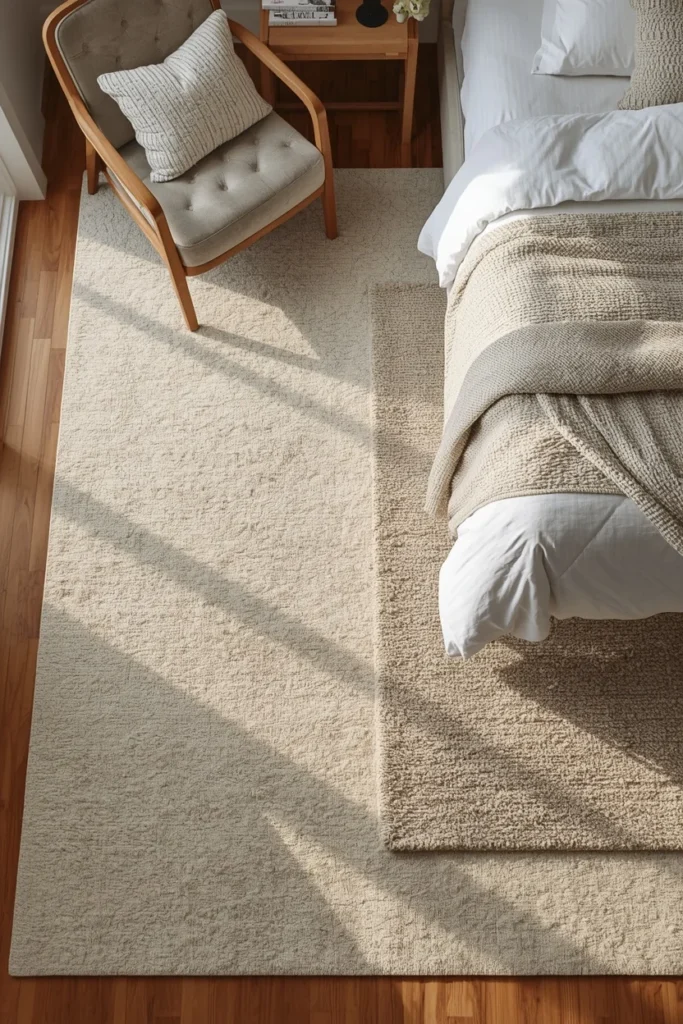 17 Guest Bedroom Ideas That Will Make Every Visitor Never Want to Leave 16 guest bedroom, featuring a large neutral wool rug