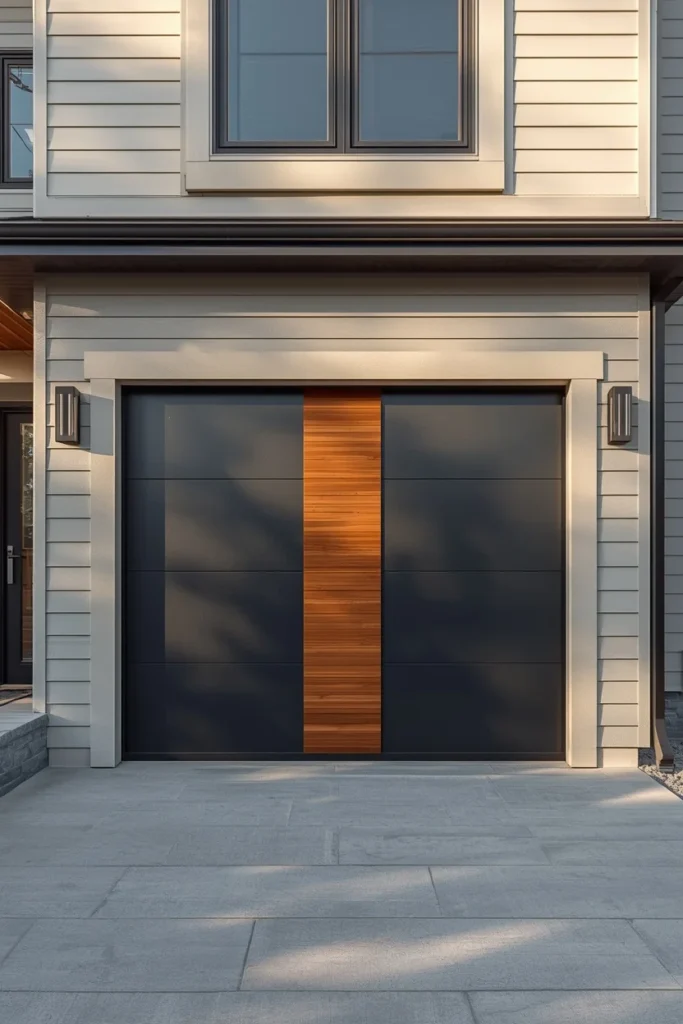 17 Garage Door Designs That Completely Transform Your Home's First Impression 17 modern home exterior, featuring a charcoal steel garage door
