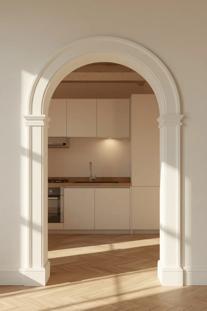 20 Studio Apartment Ideas That Make One Room Feel Like a Whole Beautiful Home 17 studio apartment, featuring an arched doorway opening