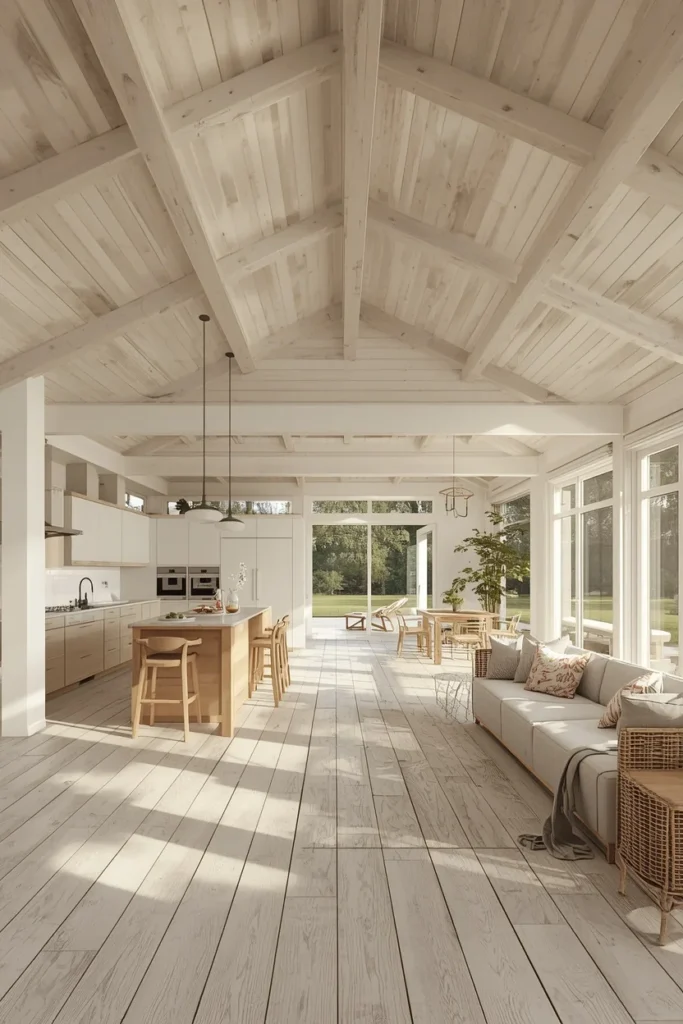 20 Summer House Interior Ideas That Are Bright, Breezy & Beautifully Relaxed 17 open-plan summer house interior, featuring a combined kitchen