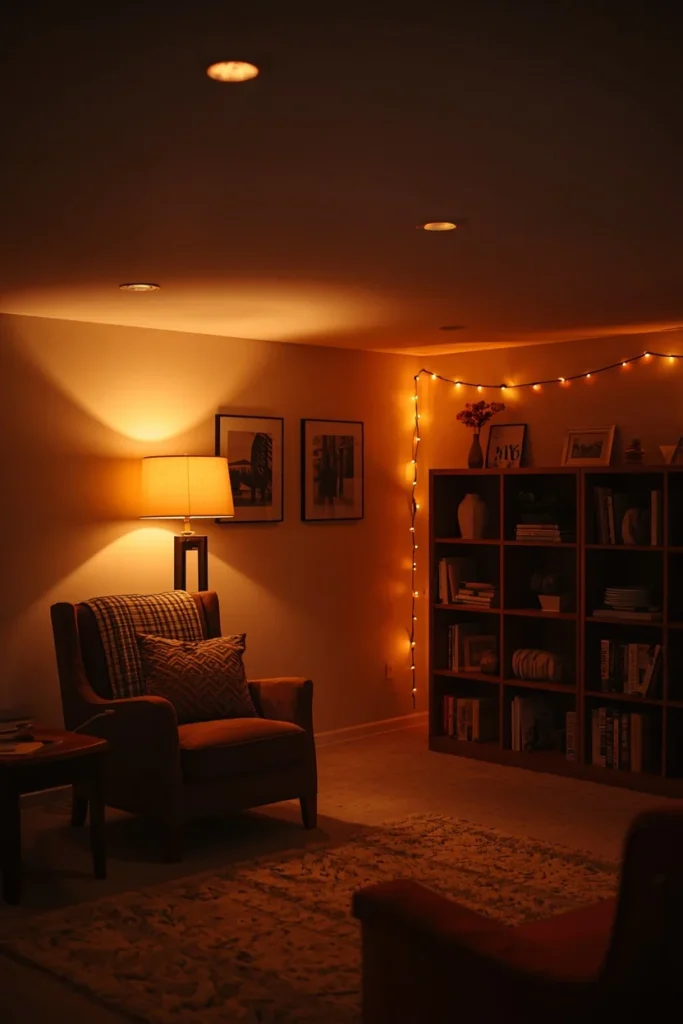 18 Cozy Basement Ideas That Transform Dead Space Into a Family Favorite Room 3 Layered Lighting for Windowless Spaces — Solving the Core Basement Problem