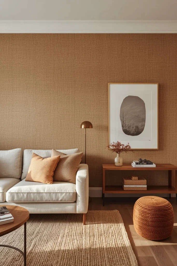18 Living Room Wallpaper Ideas That Are Bold, Beautiful & Conversation-Starting 3 Grasscloth — The Wallpaper That Whispers "Expensive"