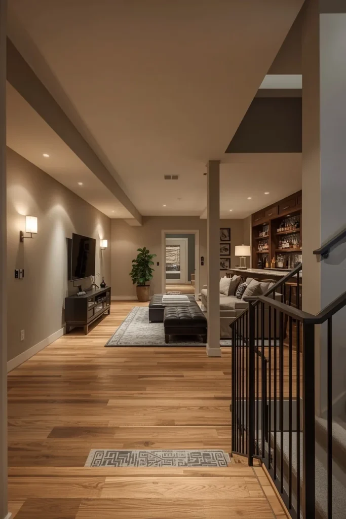 24 Basement Ideas That Transform the Most Overlooked Space Into Your Favorite Room 6 Paint the Ceiling to Disappear