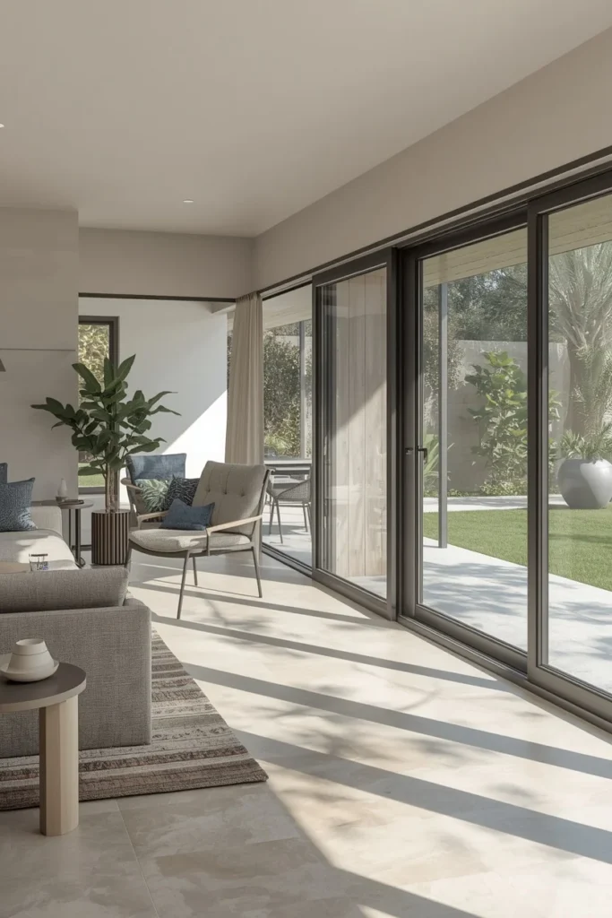 24 Family Room Ideas That Are Stylish Enough for Adults, Fun for Kids 23 family room, featuring large sliding glass doors opening