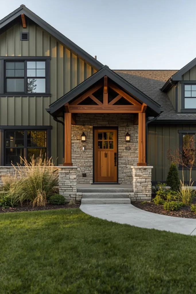 19 Green House Exterior Ideas That Are Fresh, Bold & Beautifully Unexpected 4 Olive Green house exterior