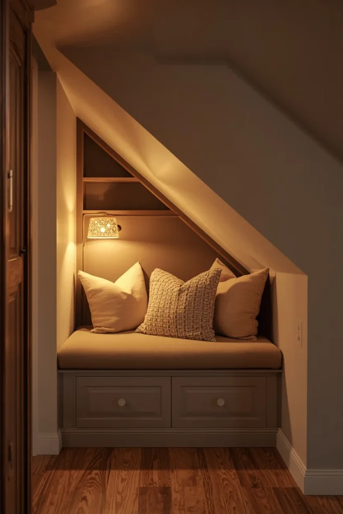 18 Cozy Basement Ideas That Transform Dead Space Into a Family Favorite Room 5 The Under-the-Stairs Reading Nook — Forgotten Space, Best Seat in the House