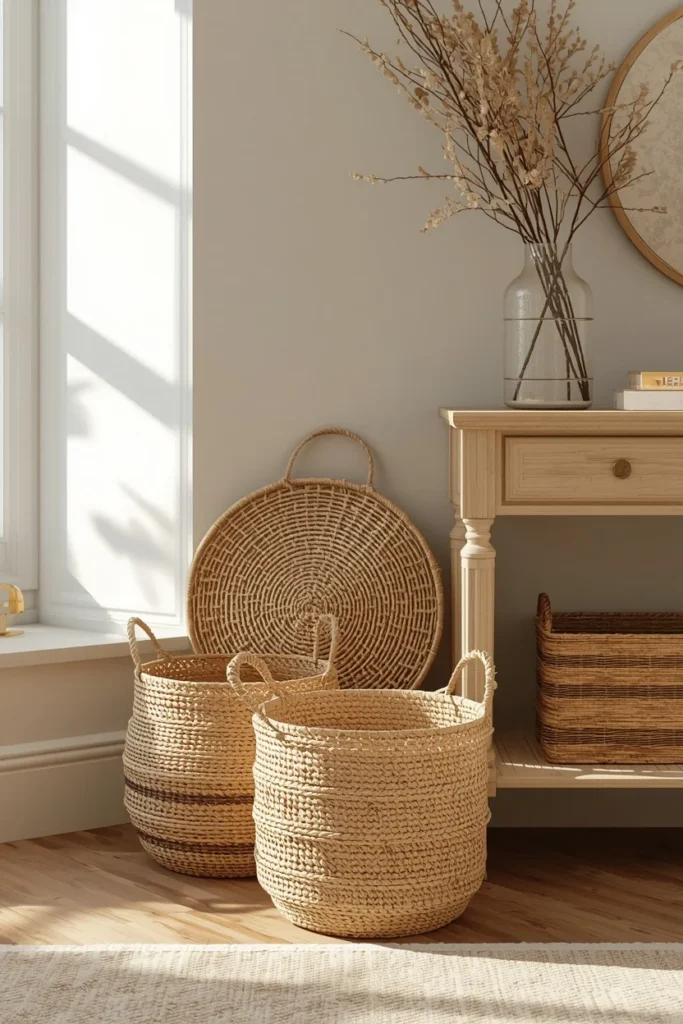 24 Family Room Ideas That Are Stylish Enough for Adults, Fun for Kids 5 family room, featuring a grouping of woven seagrass
