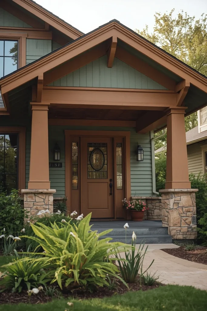 19 Green House Exterior Ideas That Are Fresh, Bold & Beautifully Unexpected 5 Olive Green house exterior With Vertical Board