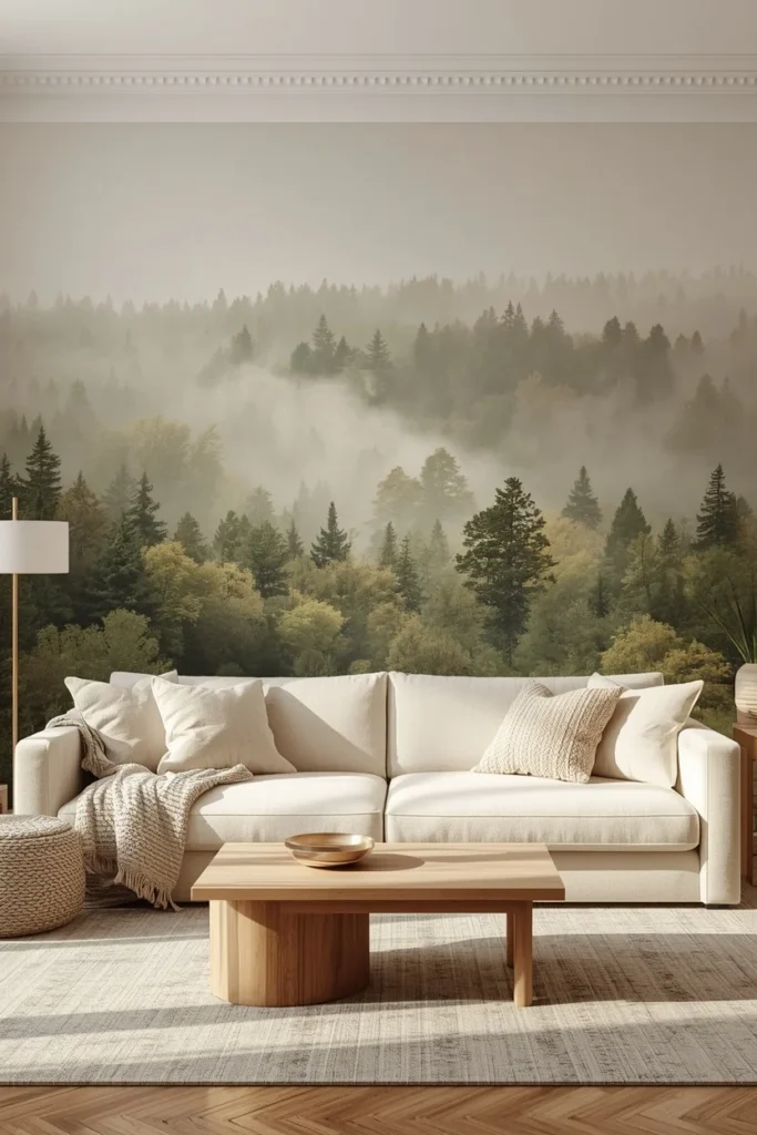 18 Living Room Wallpaper Ideas That Are Bold, Beautiful & Conversation-Starting 5 Scenic Panoramic Mural
