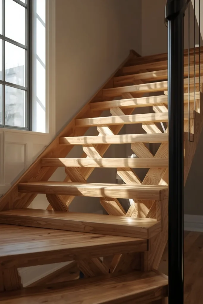 18 Staircase Ideas That Turn a Functional Feature Into a Stunning Design Statement 5 cut-string staircase, featuring an exposed zigzag stringer profile,