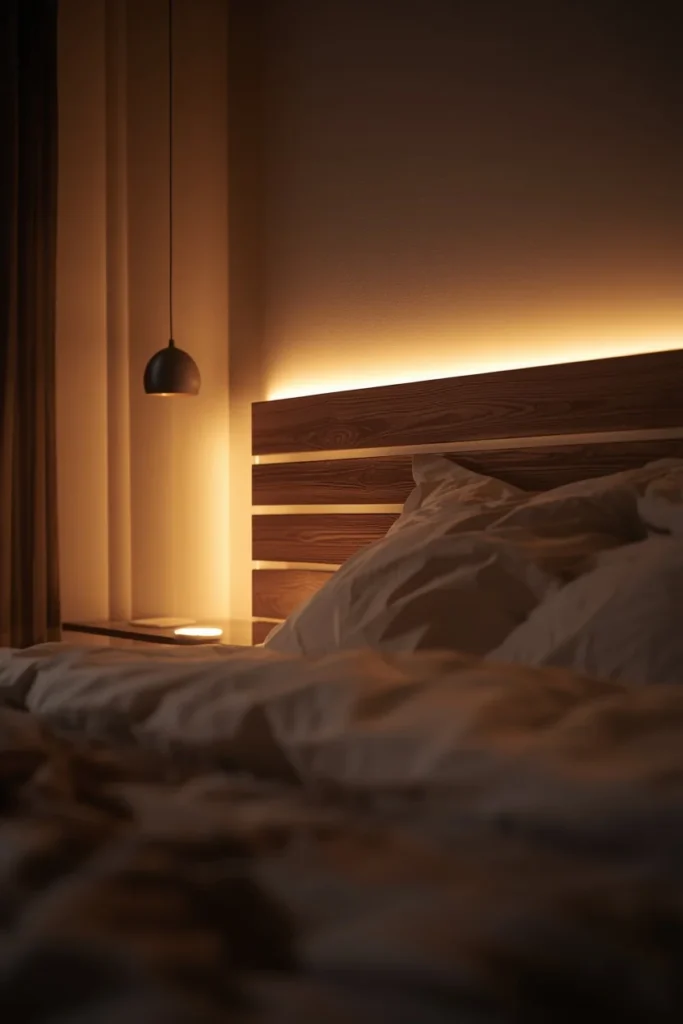 19 Renter-Friendly Bedroom Ideas That Feel Like a Real Home, Not a Rental 6 LED Strip Accent Lighting renter friendly bedroom