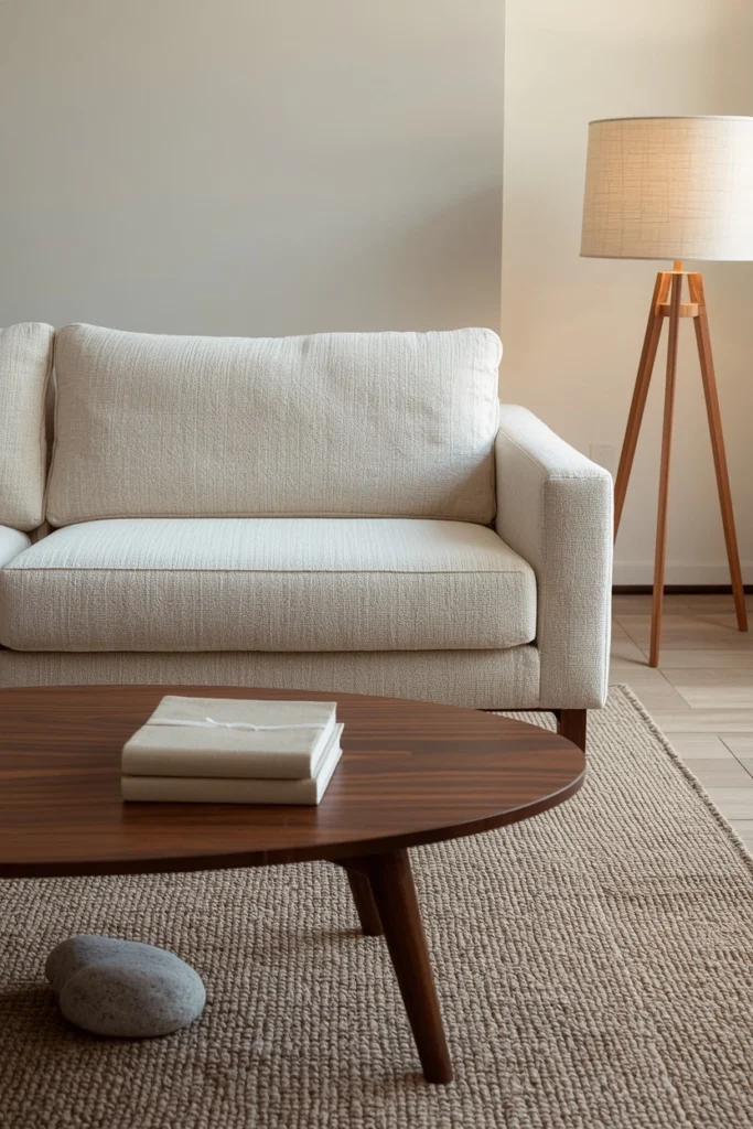 25 Japandi Living Room Designs That Are Minimalist, Peaceful & Stunning 7 The Linen Sofa Room