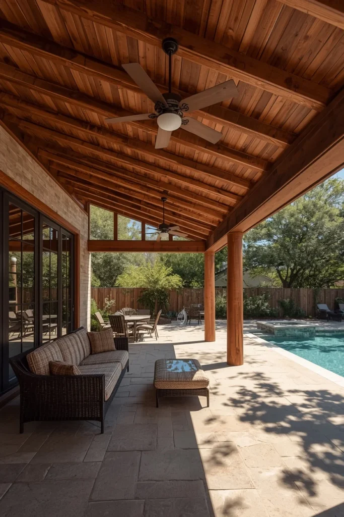 17 Backyard Pool House Ideas That Are Stylish, Functional & Totally Dreamy 7 covered pool house patio,