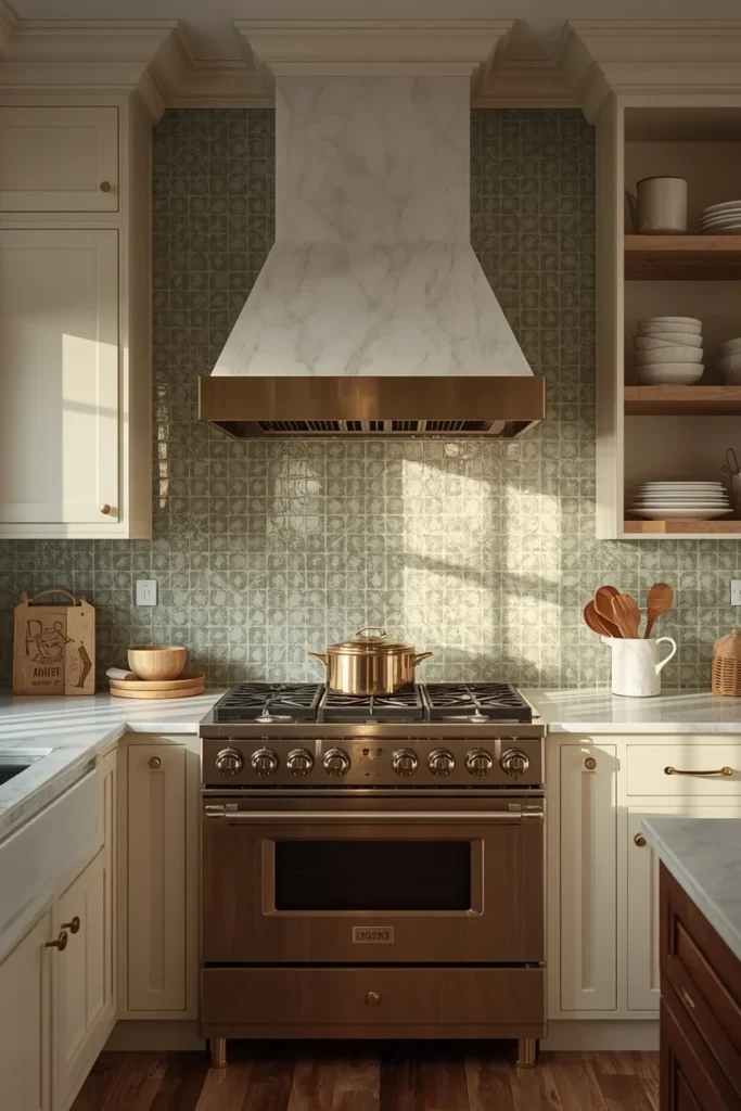 21 Country Kitchen Backsplash Ideas That Make Your Whole Kitchen Pop 7 Handmade Zellige Tile in Sage Green
