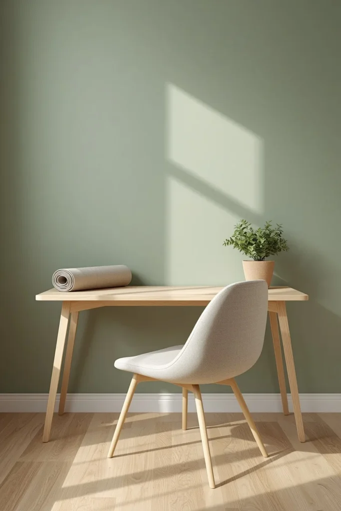 17 Cozy Study Space Ideas That Make Focusing Feel Effortless & Enjoyable 8 study space, featuring a sage green accent wall
