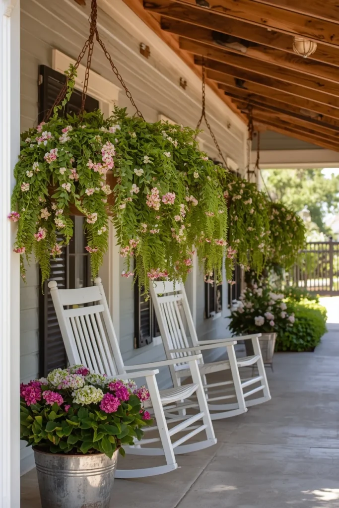 22 Front Porch Ideas That Give Your Home Instant Curb Appeal & Charm 9 Hang Greenery Overhead of front porch