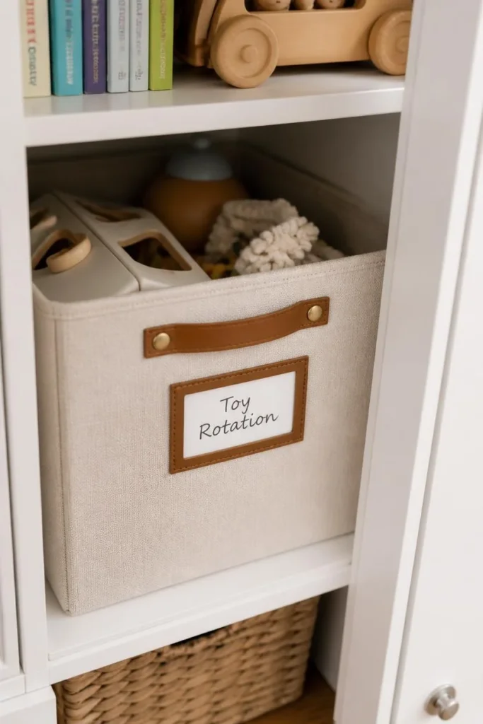 22 Genius Playroom Ideas That Kids Will Love & Parents Will Actually Appreciate 9 children's playroom, featuring a labeled storage bin