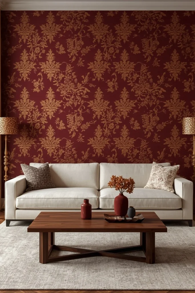 18 Living Room Wallpaper Ideas That Are Bold, Beautiful & Conversation-Starting 9 Maximalist Print — Pattern as Personality