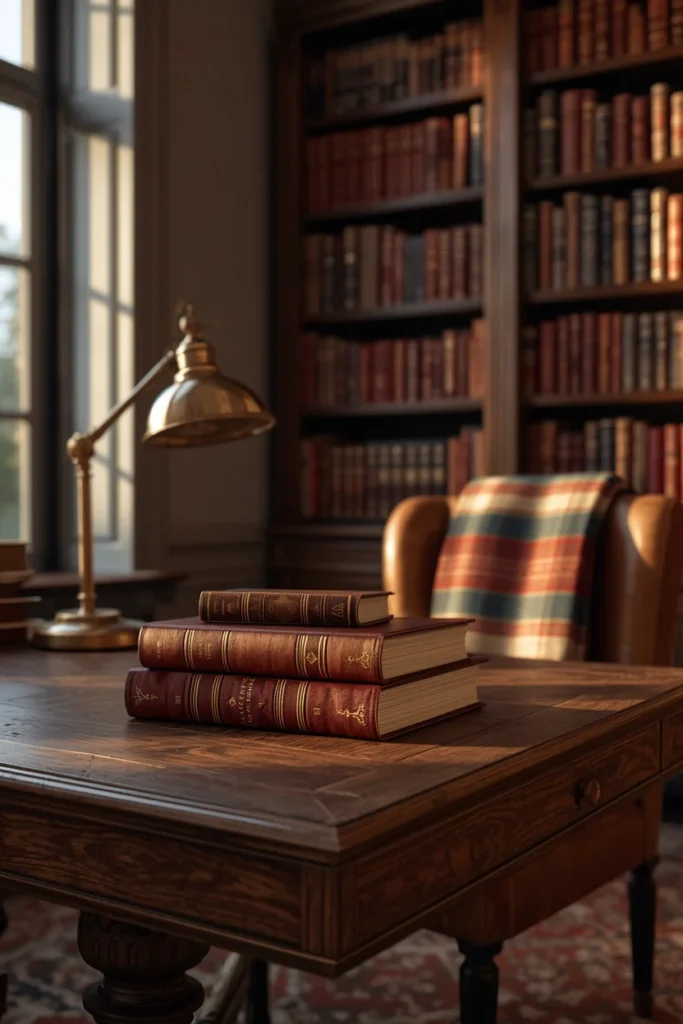 21 Home Office Aesthetic Ideas That Make Working From Home Actually Enjoyable 10 academia home office, featuring a wooden writing desk