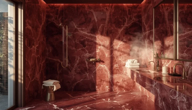 17 Red Marble Bathroom Ideas That Scream Luxury From Every Angle 24 red marble bathroom featured